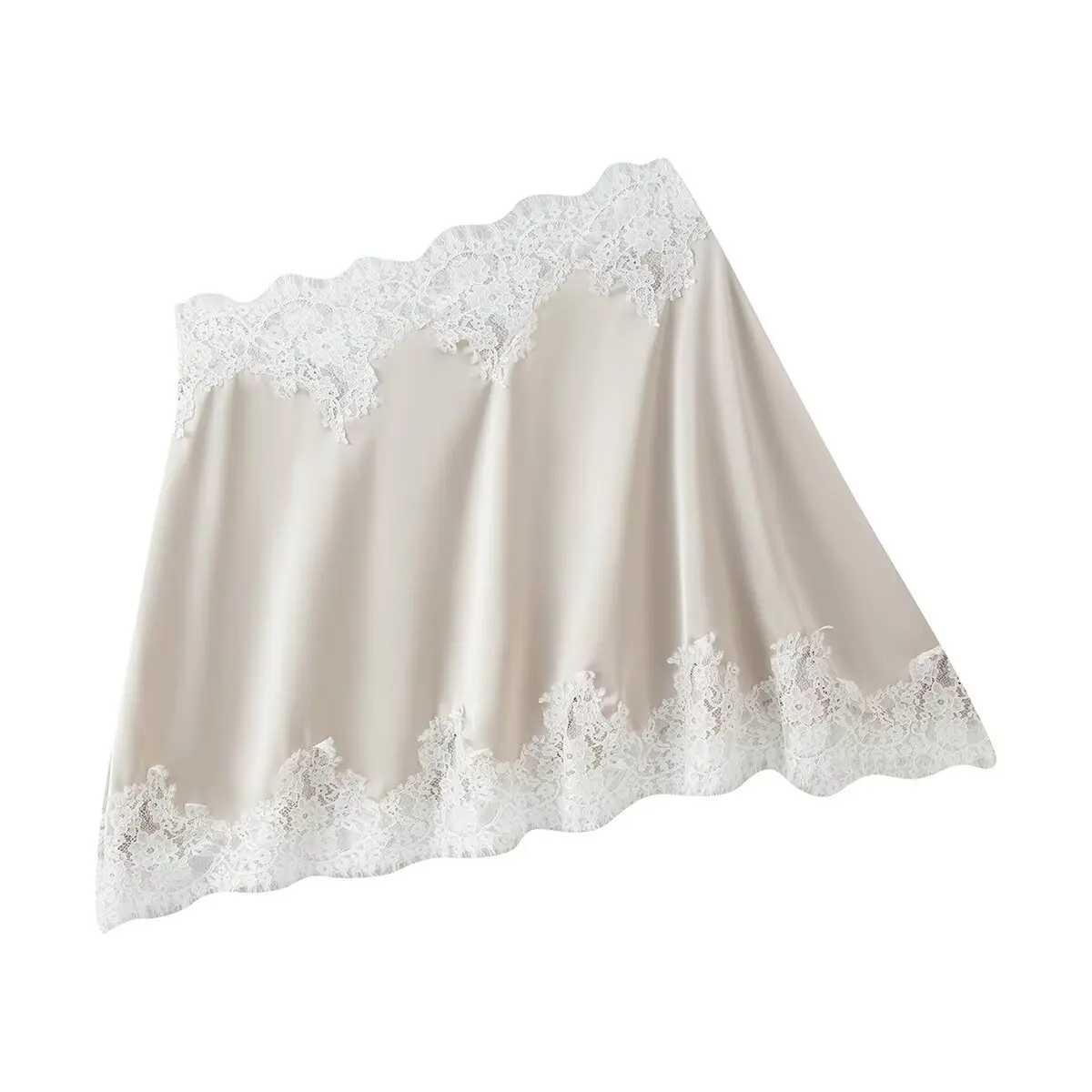 Fashionable Lace Shoulder  Skirt Set Women's Regular Length Autumn Spring Summer Outfit Two Piece Set No Brand Registered