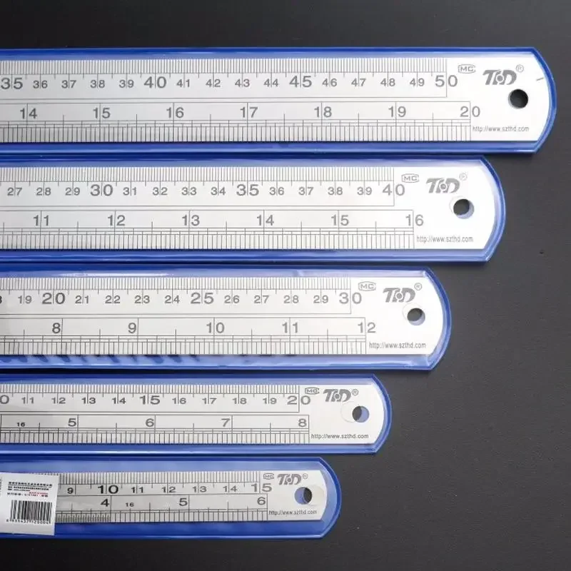 Thick 15cm-40cm Stainless Steel Ruler Measuring Ruler 39 Inch British Scale