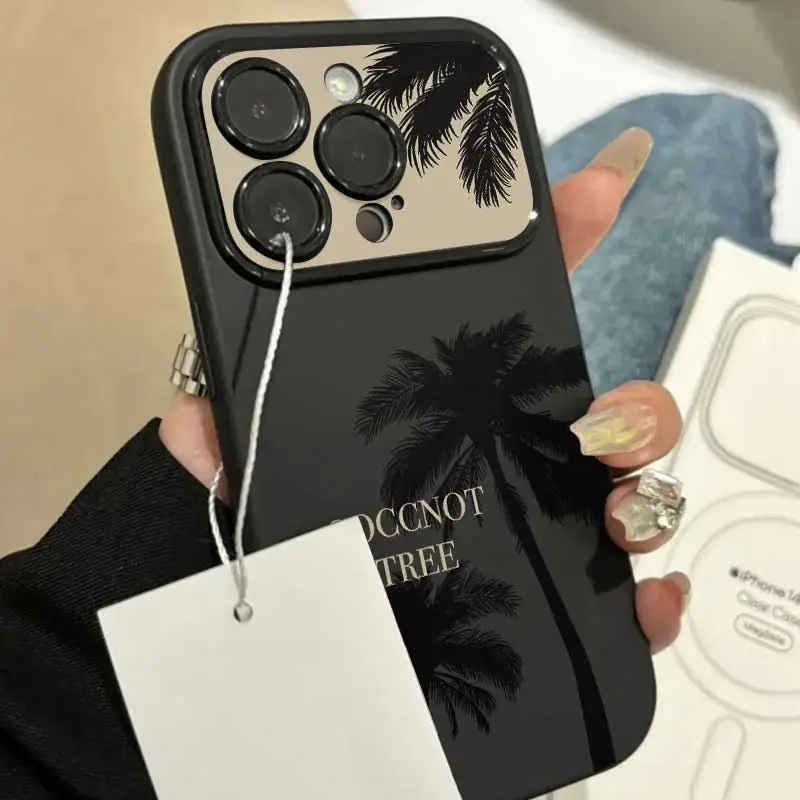 Simple and Luxurious Coconut Tree Frosted IPhone Case Suitable for 17/14/13/15/16 Pro Max Plus Protective Case To Prevent Falls