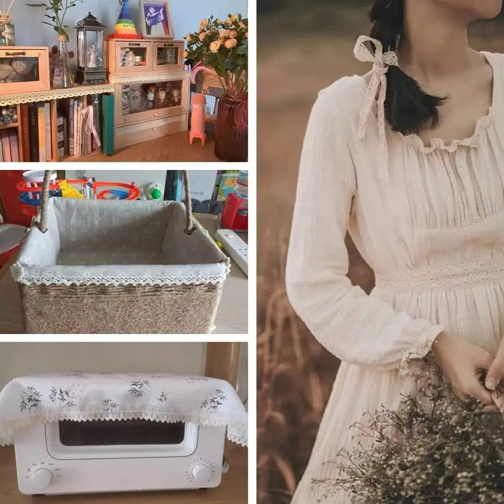 Apparel Sewing Fabric Costume Dress Handmade Wedding Party Craft Lace Trim Crocheted Lace Ribbon Sewing Crochet Lace Ribbon view 3