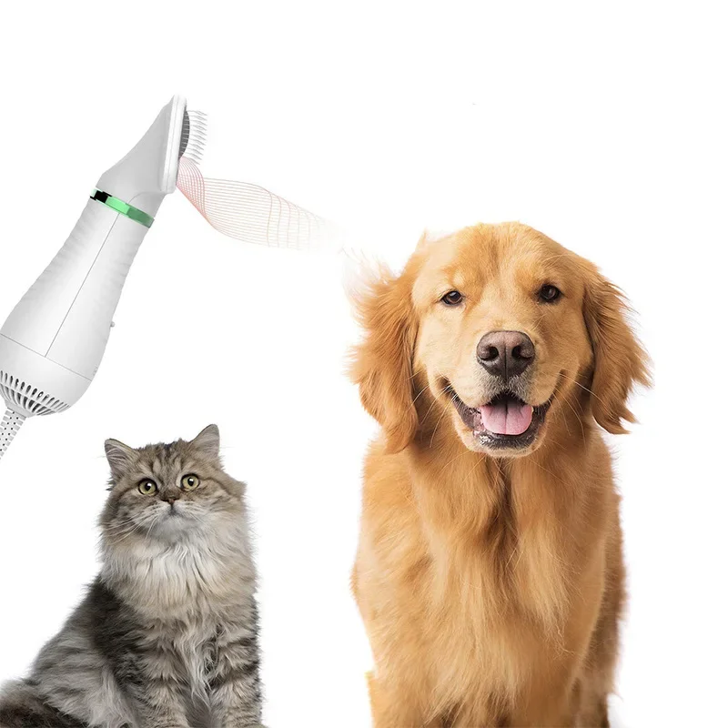 Pet Hair Dryer 2 with Slicker Brush Grooming for Cat and Dog Brush Professional Home Grooming Furry Drying Portable Dog Blower