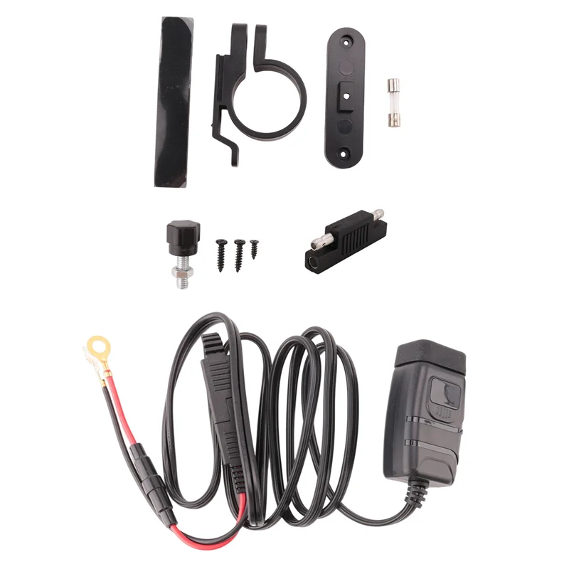 

NEW-QC3.0 Motorcycle USB+Type-C Charger Waterproof Cell Quick Charger Autocycle USB Socket With Voltmeter