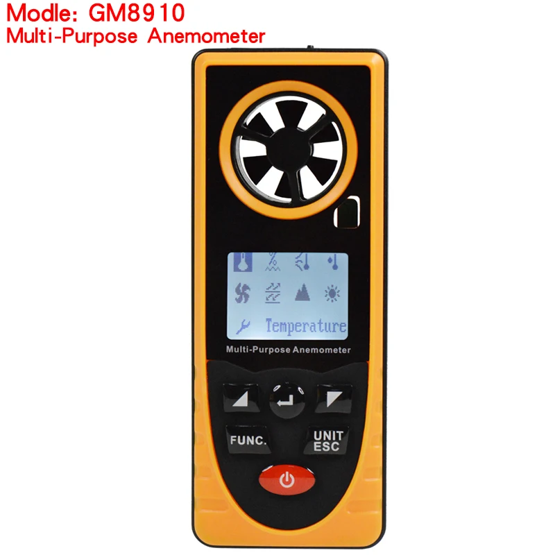 GM8910 Multi-functional Digital Anemometer Wind Chill Dew Point Barometric Pressure Tester