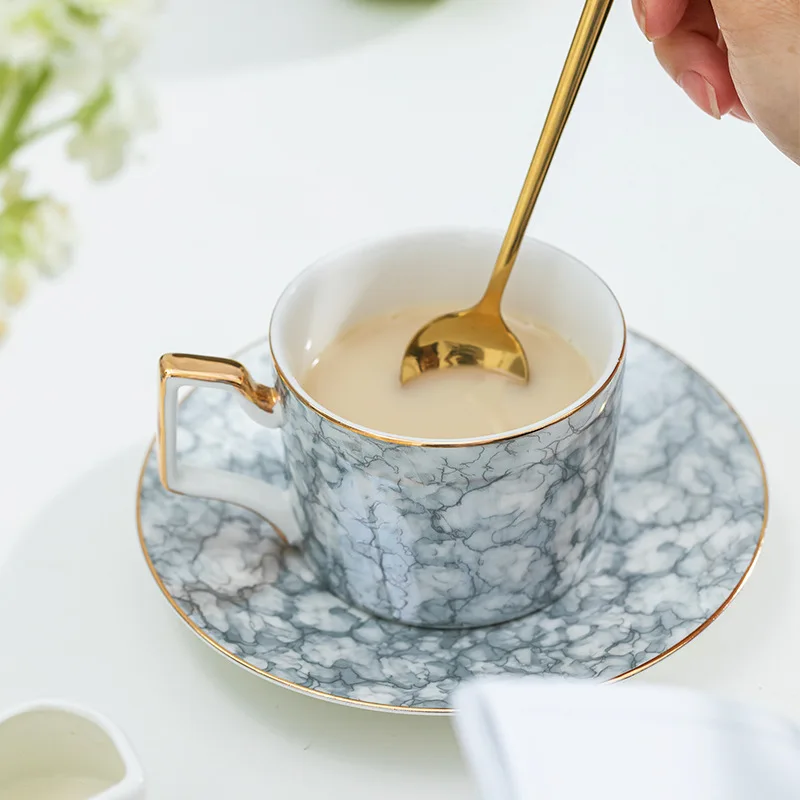 DSA light luxury high-end ceramic coffee cup and saucer set high-end hotel restaurant afternoon tea teacup