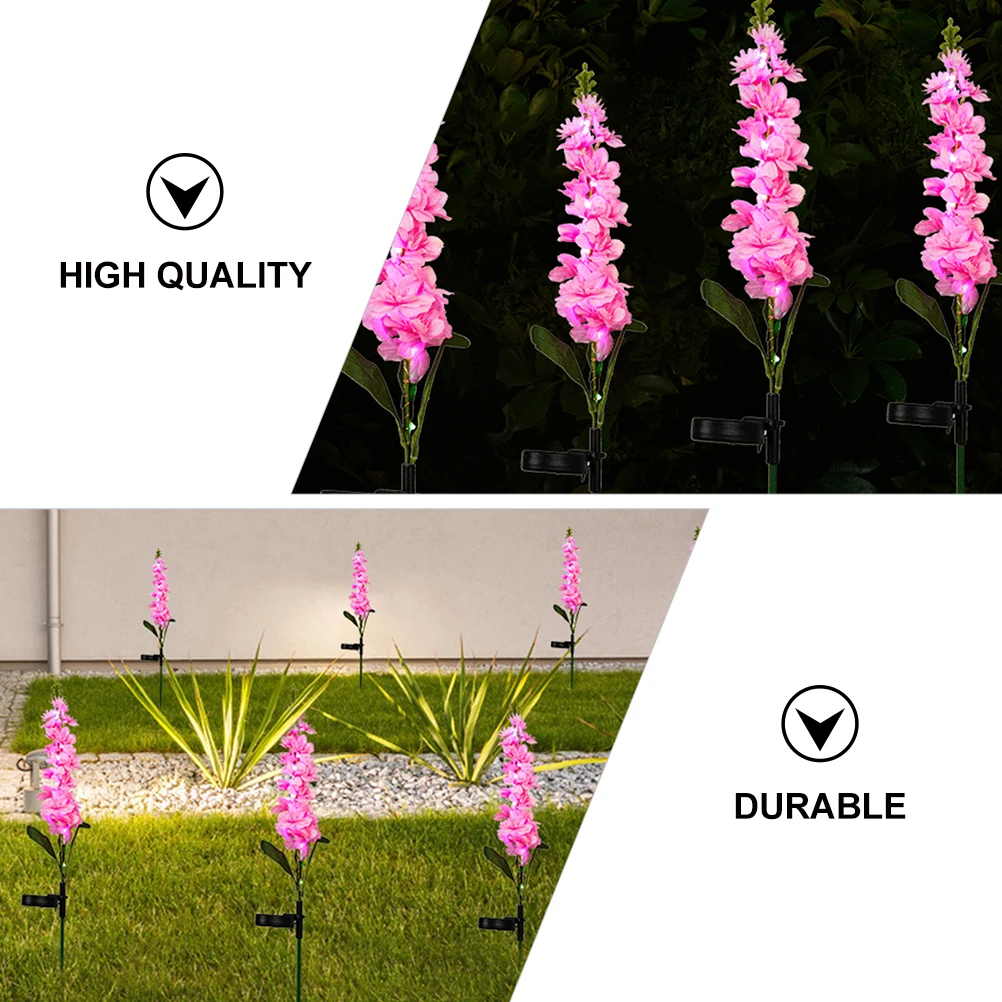 

Solar Powered Violet Flower Lamp LED Garden Lights Stake Waterproof Silk Cloth Outdoor Decor Patio Solar Lighting Solution