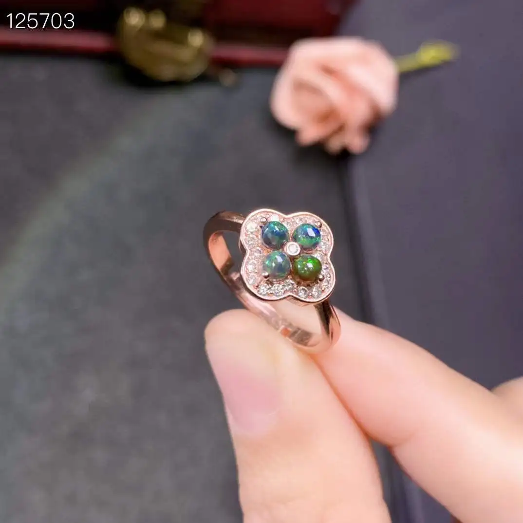 

New Coming Luxury 100% Natural Opal Ring 925 Sterling Silver Delicate Women Wedding ring Fine Jewelry