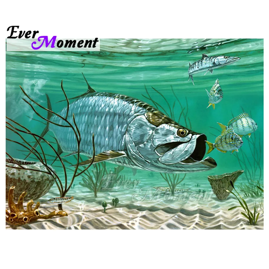 

Picture Rhinestone Mosaic Fish Full Square Ever Moment Diamond Painting Cross Stitch Diamond Embroidery Decoration Home ASF1503