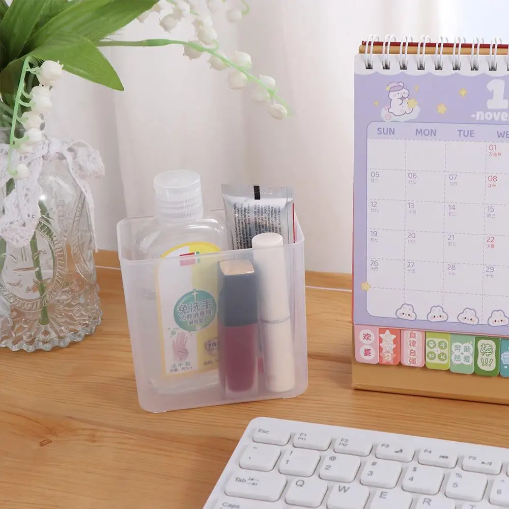 Transparent Wall Mount Pen Pencil Holder Multifunction Pen Stand Pencil Storage Box Large Capacity Self-adhesive