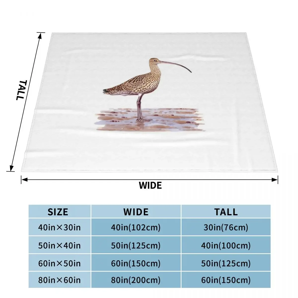 Far-eastern Curlew painting Throw Blanket heavy to sleep Blankets For Baby Weighted Blankets