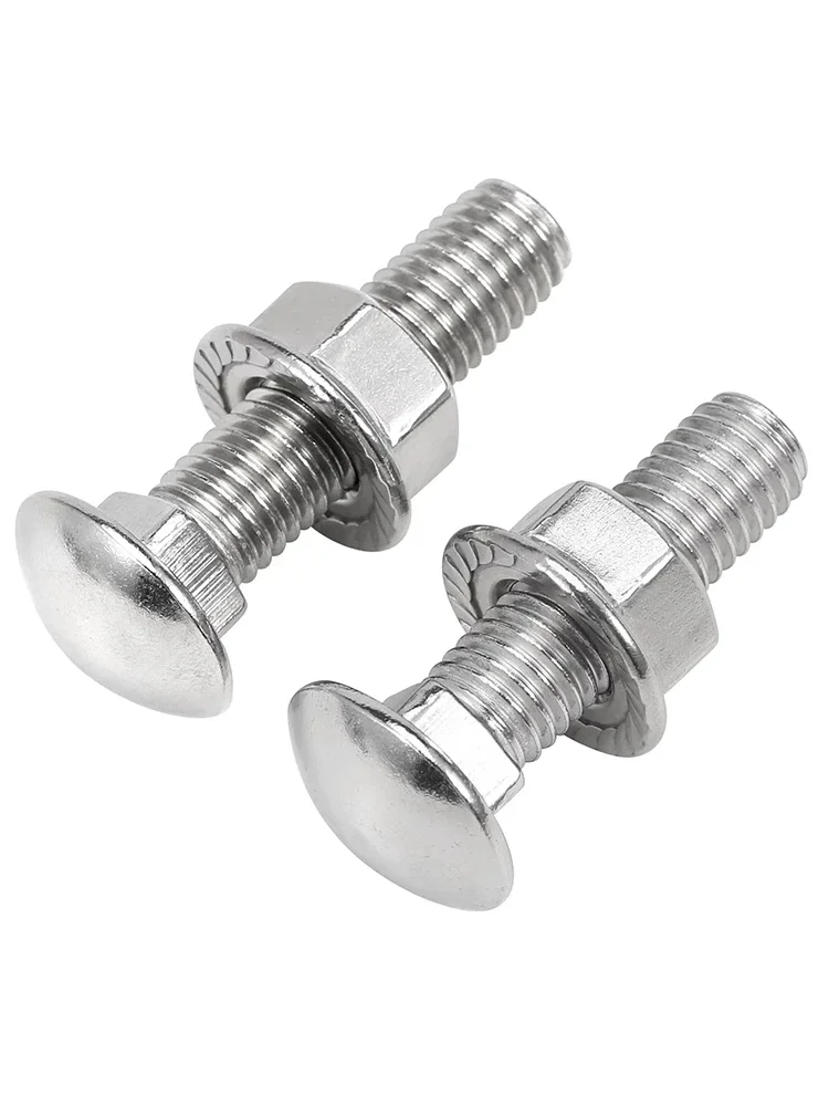 M4 M5 M6 M8 M10 M12 A2-70 304 Stainless Steel Truss Round Head Square Neck Carriage Screw Coach Bolt Flange Nut Set