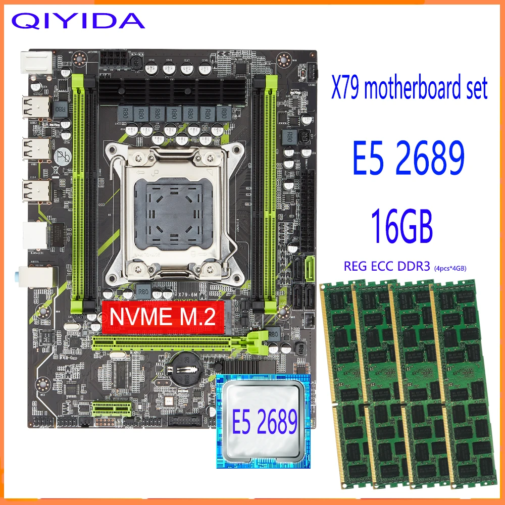 Qiyida X79 Motherboard Set With LGA2011 Combos Xeon E5 2689 CPU
