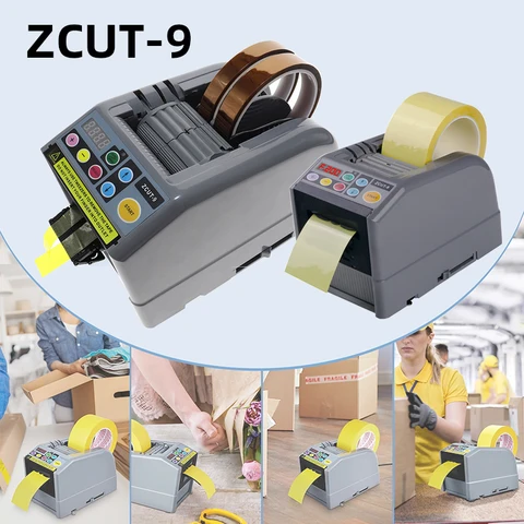 ZCUT-9 dispensador de fita elétrica automática cortador adesivo máquina de embalagem fita adesiva largura de corte 6-60mm comprimento 5-999mm