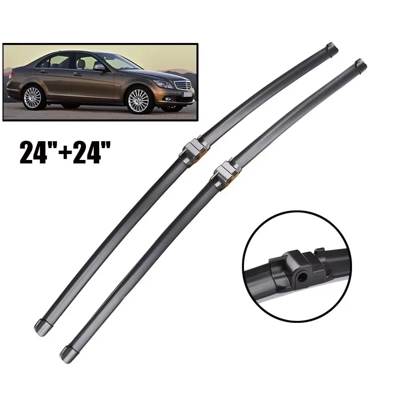 

Wiper LHD Front Wiper Blades For Mercedes Benz C Class W204 2009 - 2012 Windshield Windscreen Window Brushes 24"+24"