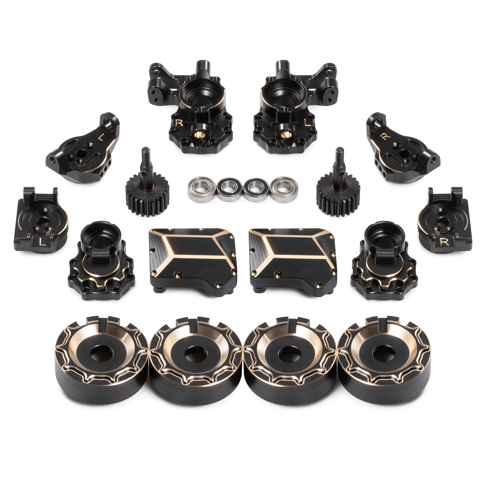 TRX4 Brass Weights Caster Blocks Steering Knuckle Portal Drive Housing Diff Cover Link Mounts for 1/10 TRX-4 TRX6 Upgrade Parts