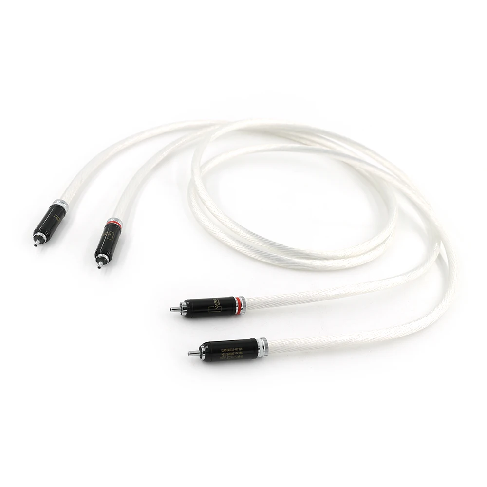 Dutch Imported 5NOCC Fever Single Crystal Silver Double Lotus Plug RCA Signal Cable Audio Amplifier Connection Audio Cable