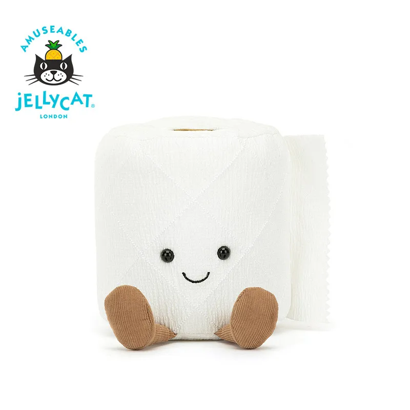 

Плюшевая игрушка Jellycat в виде туалетной бумаги, мягкая набивная кукла, подарок на день рождения из Великобритании