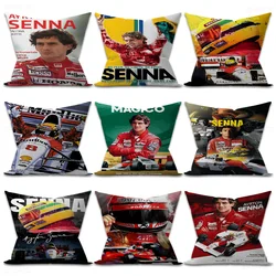 A-Ayrton S-Senna F1 Formula Legend Star Champion Race Car Stitch Lucky Dragon Pillow Cover Sofa Cushion Cover Home Room