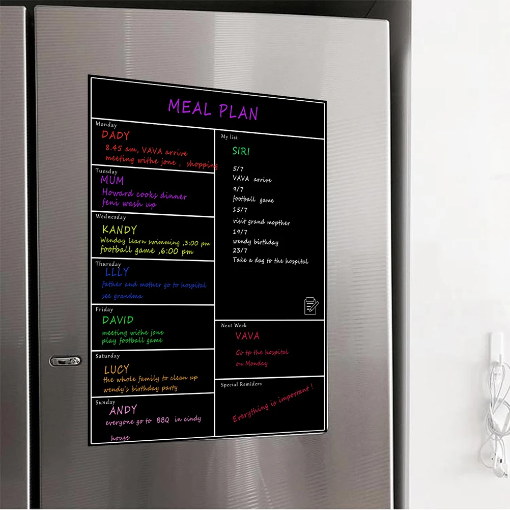 

Weekly Schedule Fridge Calendar for Refrigerator Reusable Magnet Magnetic Calendars