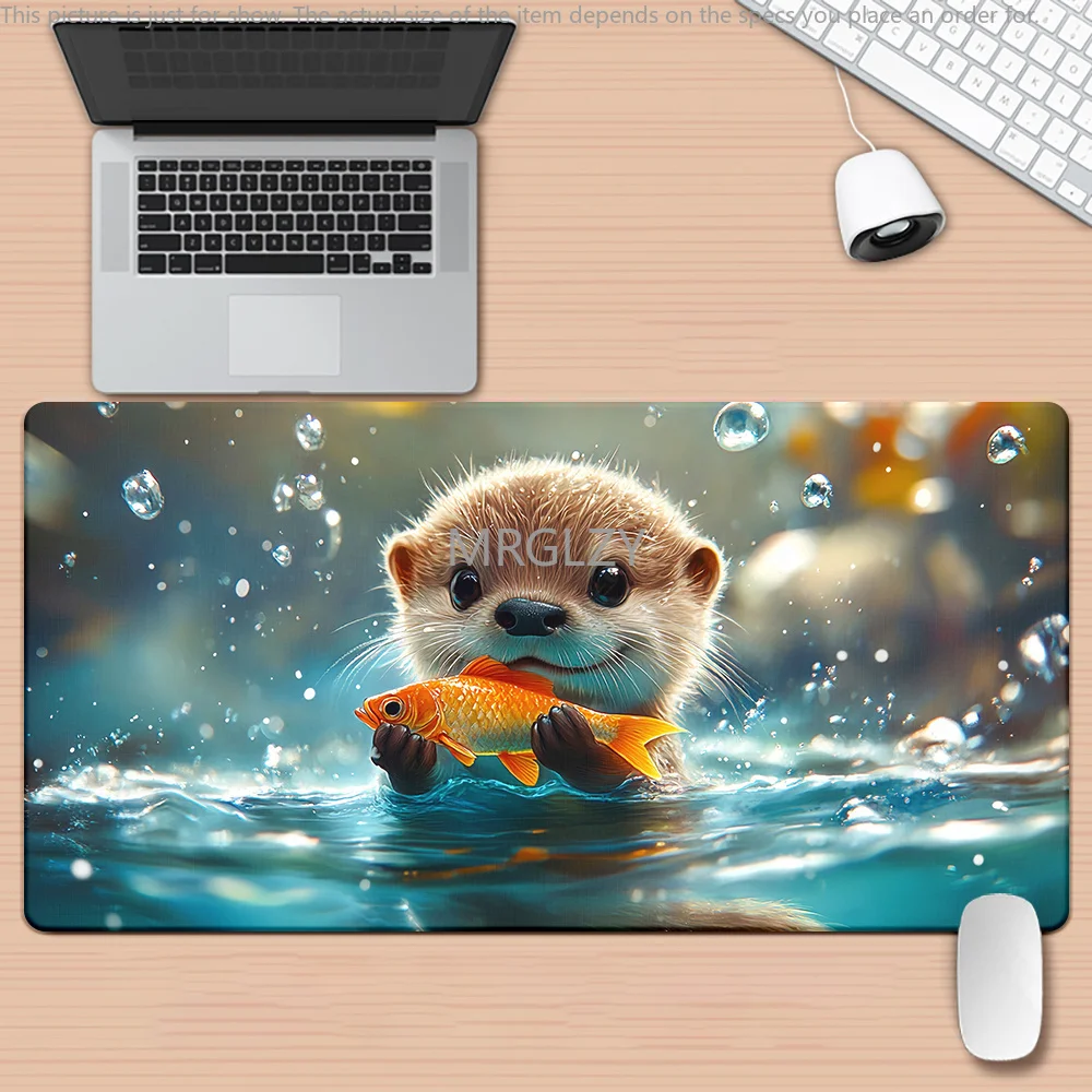 لوحة ماوس صيد السمك من Otter، قاعدة مطاطية كبيرة الحجم مضادة للانزلاق، ملحقات مكتب الكمبيوتر، لوحة ماوس للمكتب والألعاب، حصيرة لوحة المفاتيح، سجادة ديكور #1