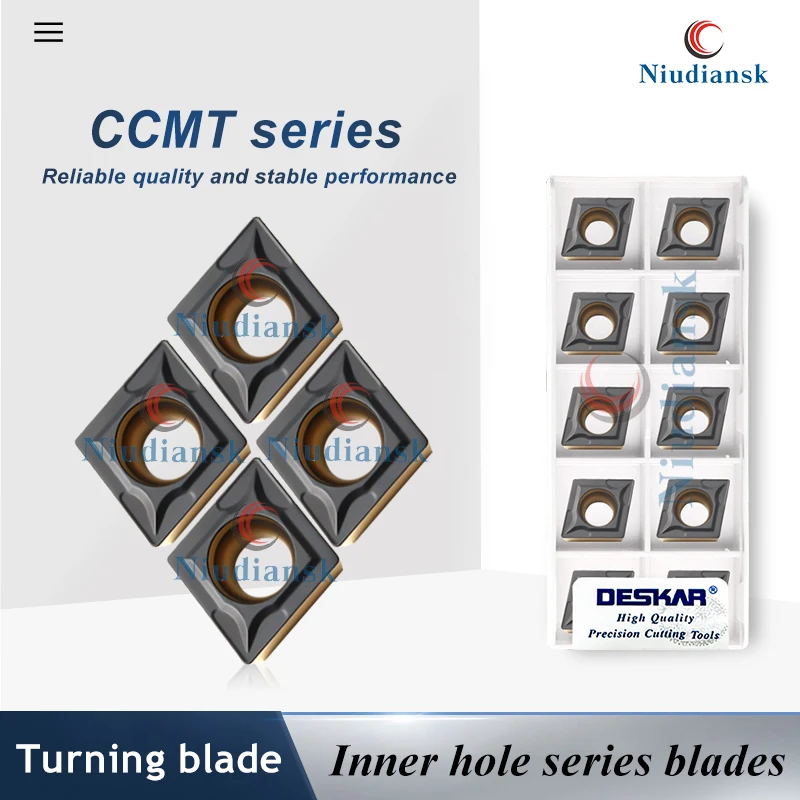 

Расточное лезвие с ЧПУ CCMT060204/060208/09T304/09T308/120404/120408 LF9218 Двухцветный стальной режущий инструмент для внутренних отверстий Токарные лезвия CCMT