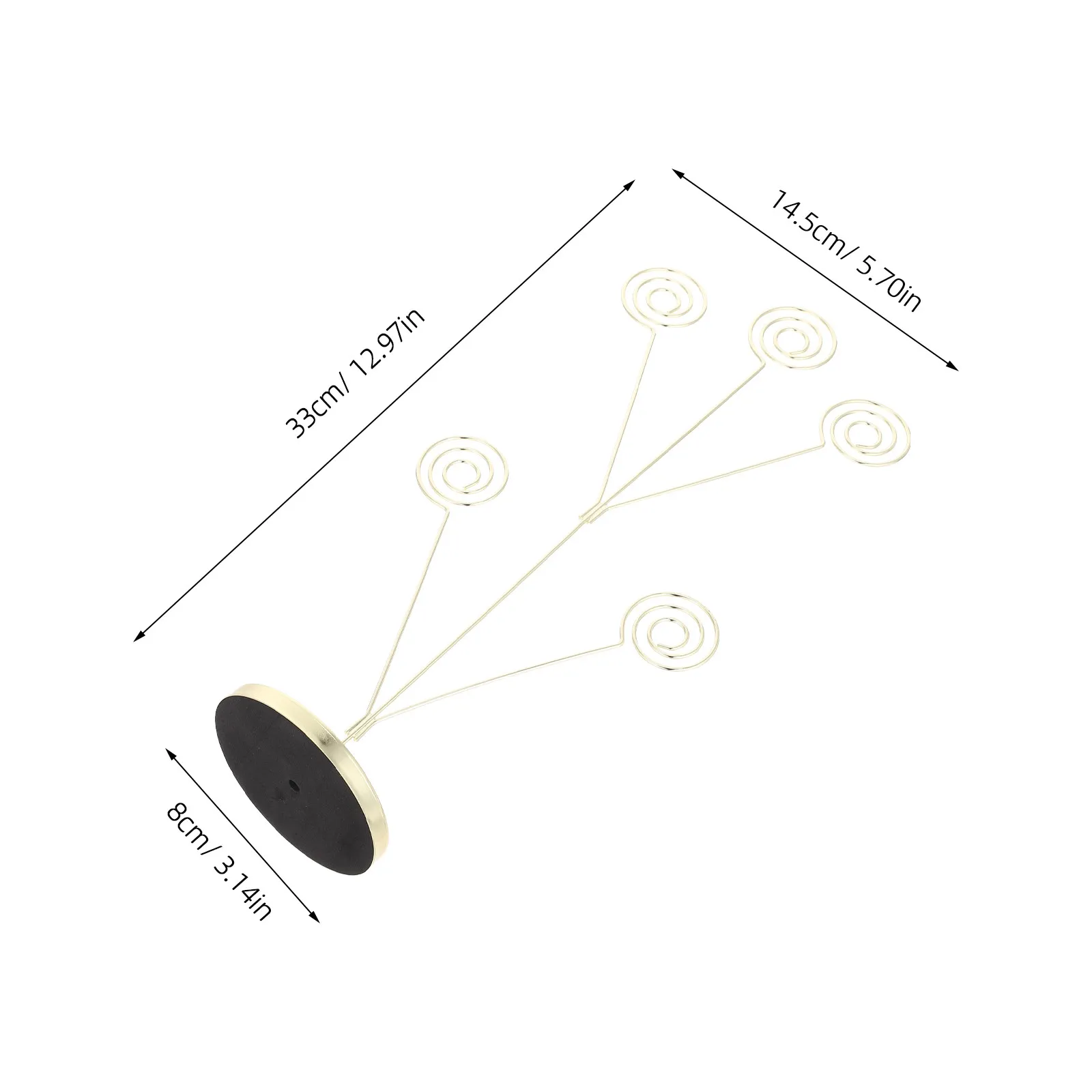 Desktop Memo Holder Clip 5 Branch Photo Card Holder Tree Style with Round Base for Wedding Table Number Place Card Reserved Sign