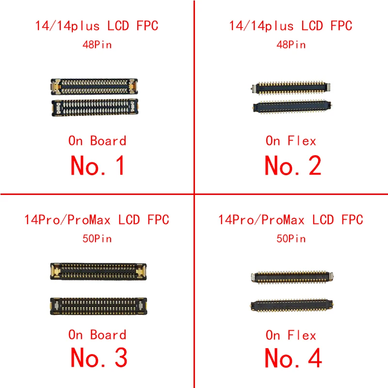 5-10Pcs LCD Display FPC Connector On Motherboard For iPhone 14 Pro Max Plus 14Promax 14Pro 14Plus Touch Screen On Flex