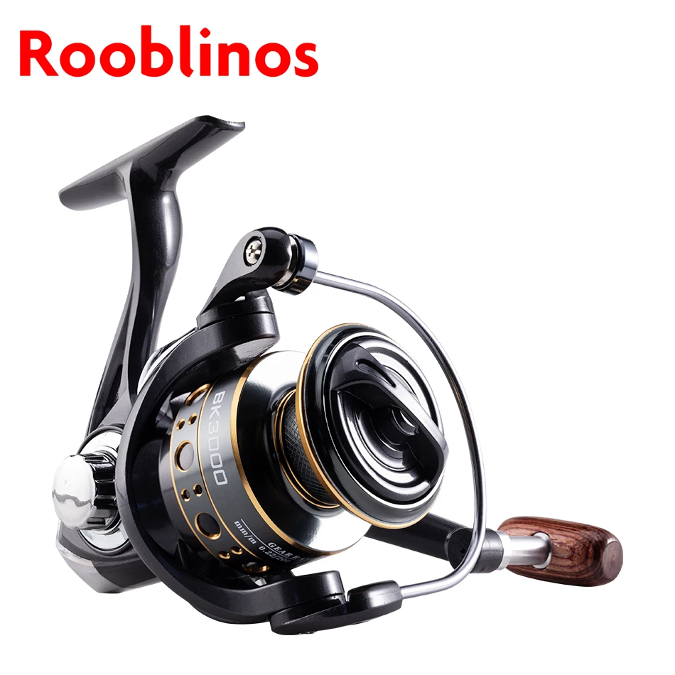 Rooblinos BK Spinning kołowrotki wędkarskie do słonej wody słodkowodnej metalowa szpula lewa/prawa wymienna pstrąg karpia sprzęt wędkarski — zdjęcie 7