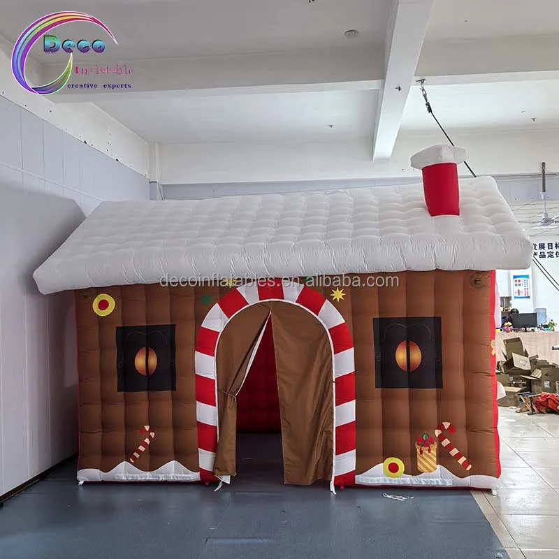 Factory Customized Christmas Inflatable Tent Cabin Santa Claus' Home