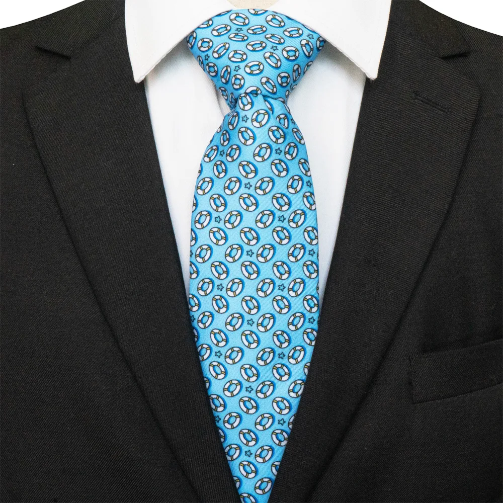 EASTEPIC Klassische Herrenkrawatten, modische bedruckte Krawatten mit geometrischen Designs, blaue Krawatten für Männer, Hochzeitsaccessoire, Geburtstagsgeschenk – Detail 9