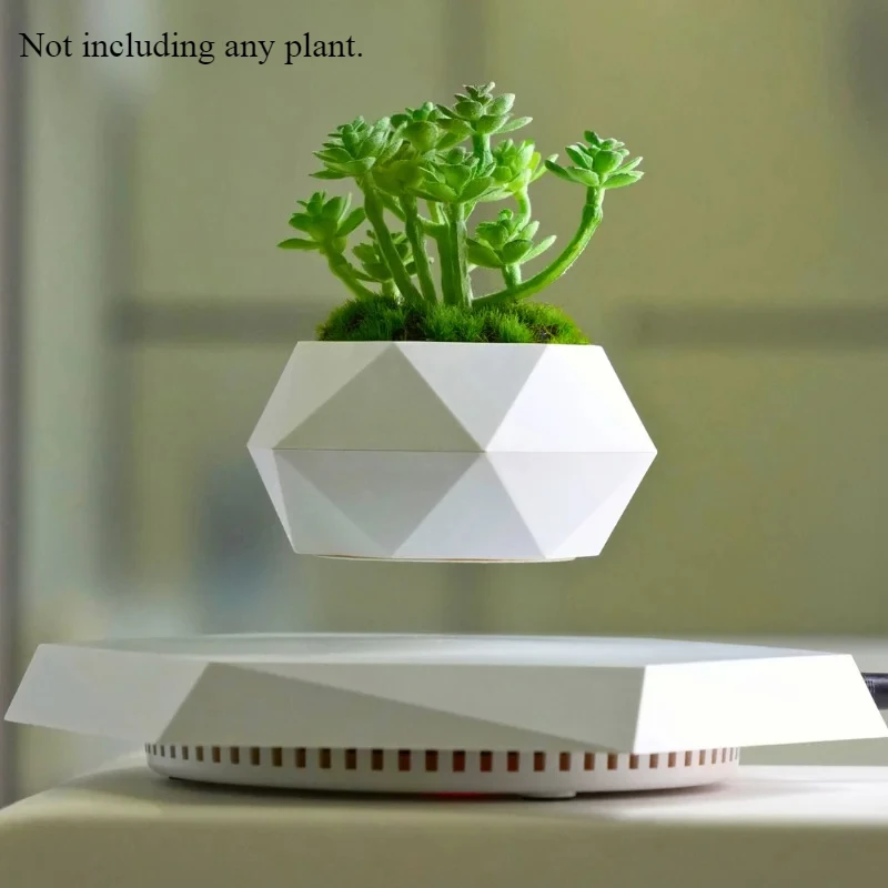 Levitating Plant Pot Magnetic Levitation Flower Pot Rotating Planters Suspension Floating Plant Succulents Potted for Home Livin
