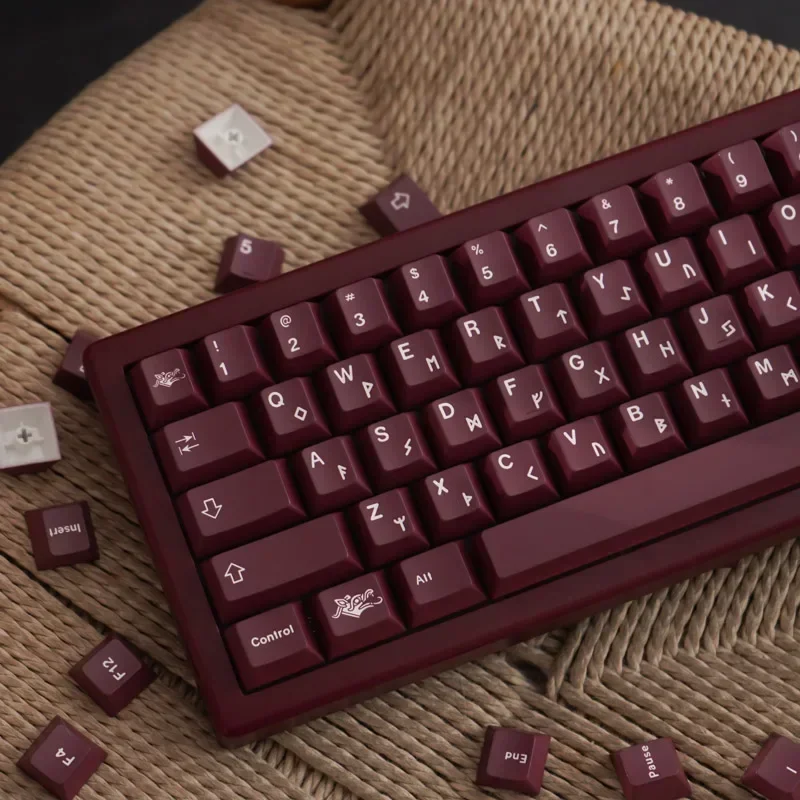 GMK keypad darah merah 129 kunci PBT tutup kunci DYE-sublimasi profil ceri untuk Keyboard mekanik Keycap Set lengkap