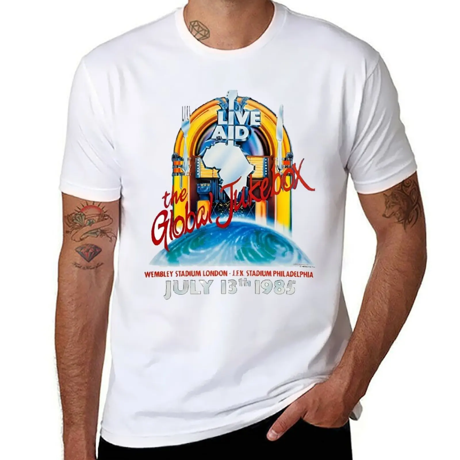 Live Aid 2 1985 T-Shirt t shirts for man cotton funny t shirts for man graphic tees T-Shirt