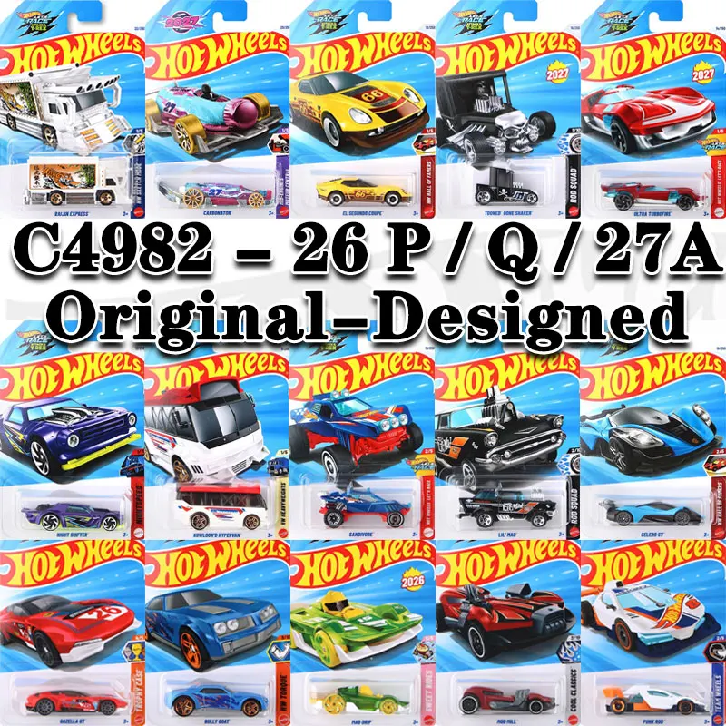 Hot Wheels C4982-27A/26Q/26P Original design 1:64 Diecast Model Car, Collectible Toy Vehicle for Kids & Hobbyists,Birthday Gifts