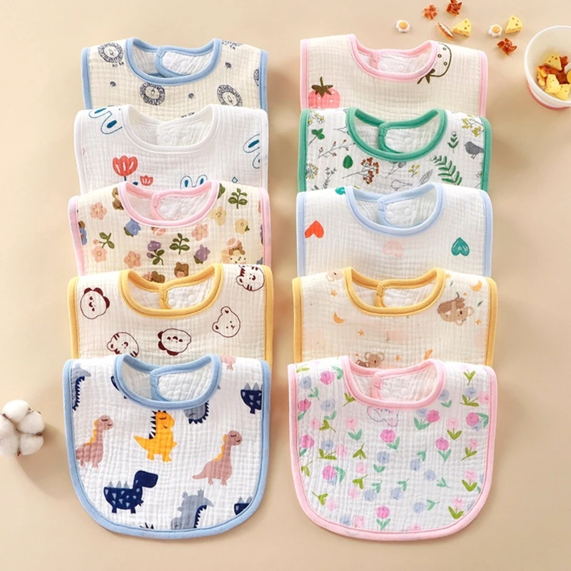 

6-Layers Baby Feeding Bibs Drooling Apron Newborns Burp Cloths Infant Supplies Bib UltraAbsorbent Cotton Soft Baby Bibs