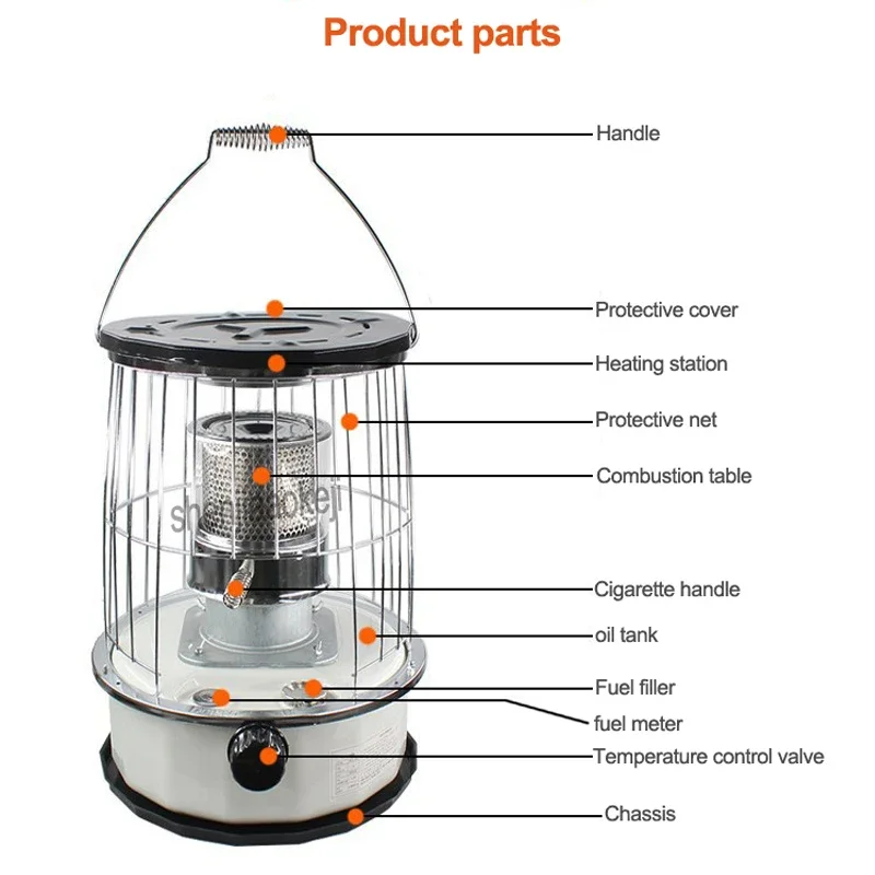 Protable Kerosene Heater Ice Fishing Camping Stove Outdoor Heating Cooking Rice Heating Barbecue Stove Household/Office TS-77