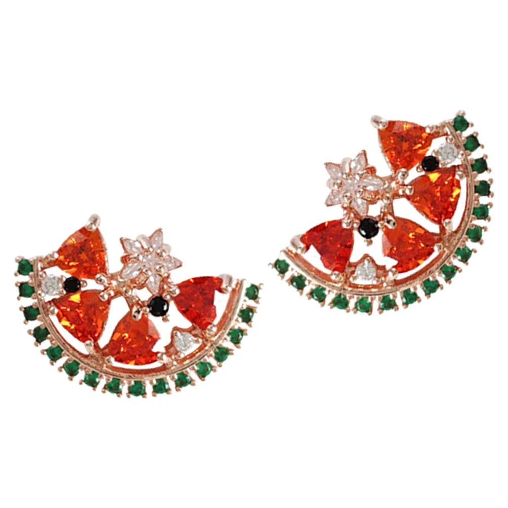 

Zircon Watermelon Earrings 1Pair Stylish Summer Fruit Jewelry for Women Beach Party Gifts Fruit Earrings Womens Earrings,