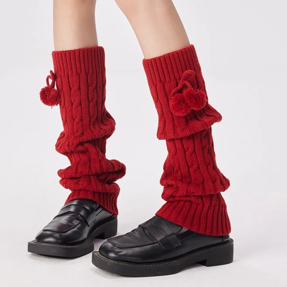 

Вязаные красные гетры-чулки на Новый год, с символикой знака зодиака, для китайского Нового года, в стиле Лолита, мягкие, 36/38/43 см, теплые накладки на колени, JK