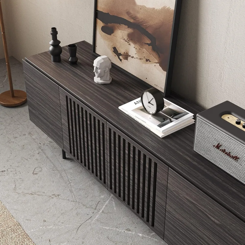 حامل تلفزيون نابولي بتصميمات حديثة من الحرف اليدوية والراحة للتلفزيون مقاس 55 إلى 65 بوصة - مركز الترفيه ووحدة التحكم في منتصف القرن