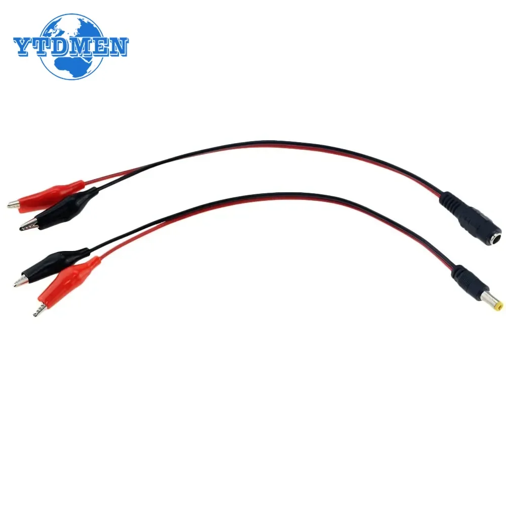 1PCS 5,5*2,1mm Alligator Clip DC Power Stecker Stecker Adapter Stecker 25CM Test Führt Draht Krokodil männlich Weiblich Verbinden Linie