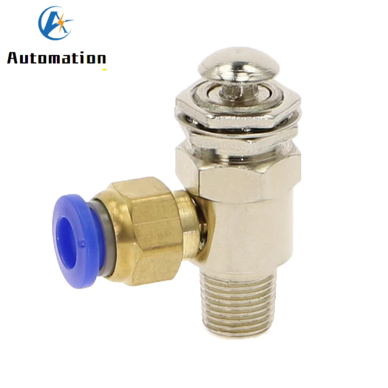 Air Pneumatic Mechanical Exhaust Valve TAC2-2P 2 Position 2 Way M5 Female 1/8 Male Thread with Self-Reset Button Switch