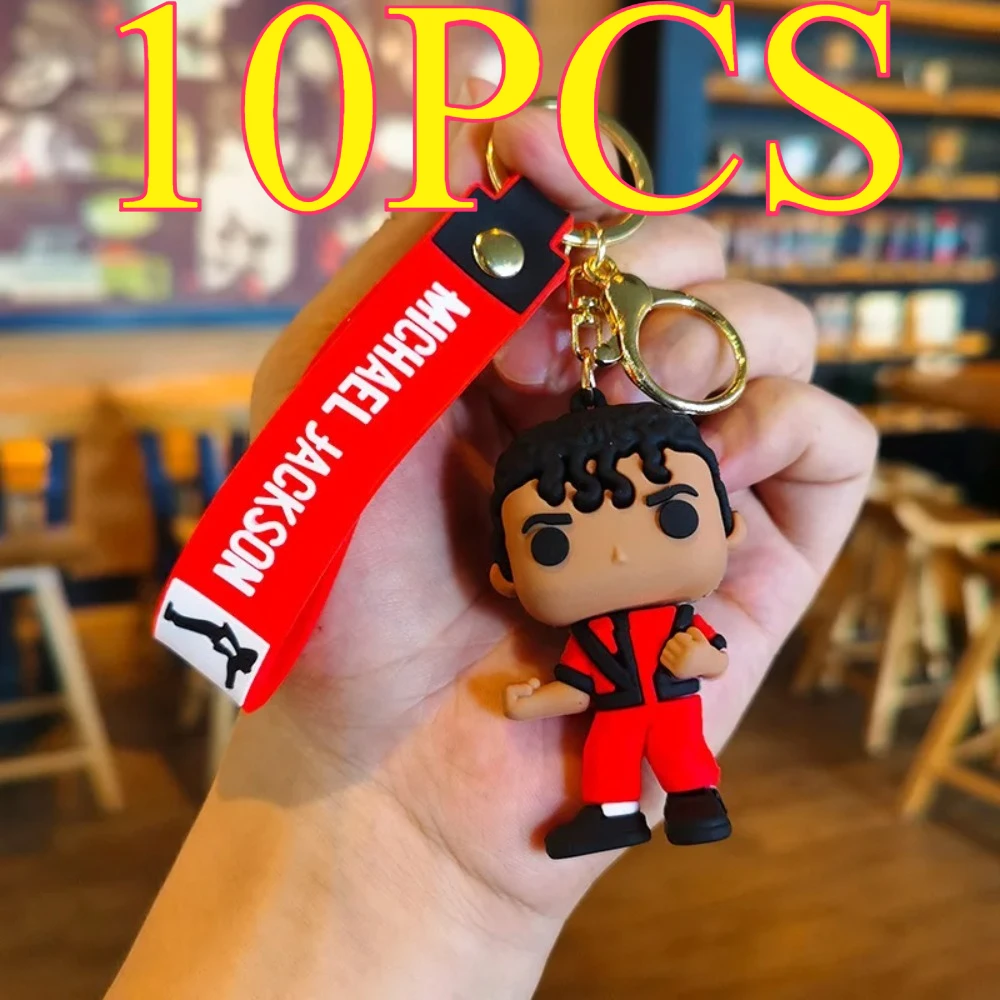1 PCS or 10 PCS For 4 Styles of Michael Jackson Keychain Music