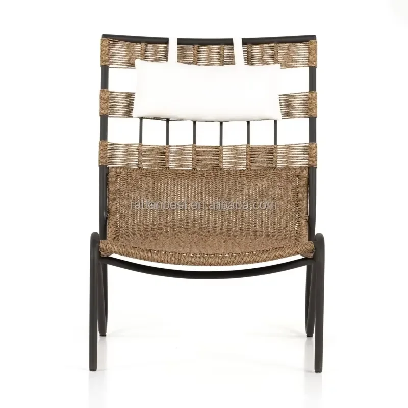 High Quality Aluminum Frame Woven Chair Vintage Style Outdoor Leisure for Hotel Deck Resort