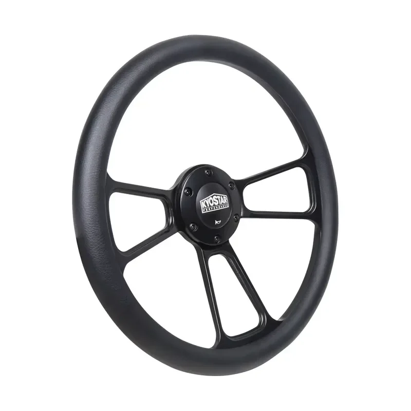 for 14 inch 355mm 6 Holes Microfiber Black Chrome Car Steering Wheel Cover Leather Wrap Volante