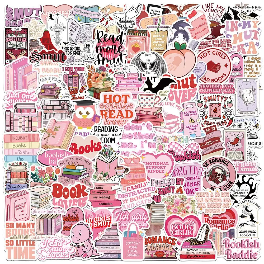 10/50/100pcs Mix Smut Dark Romance Bookish Book Reading Stickers Kindle Aesthetic Girls Decals Ipad Phone Laptop Diary Sticker