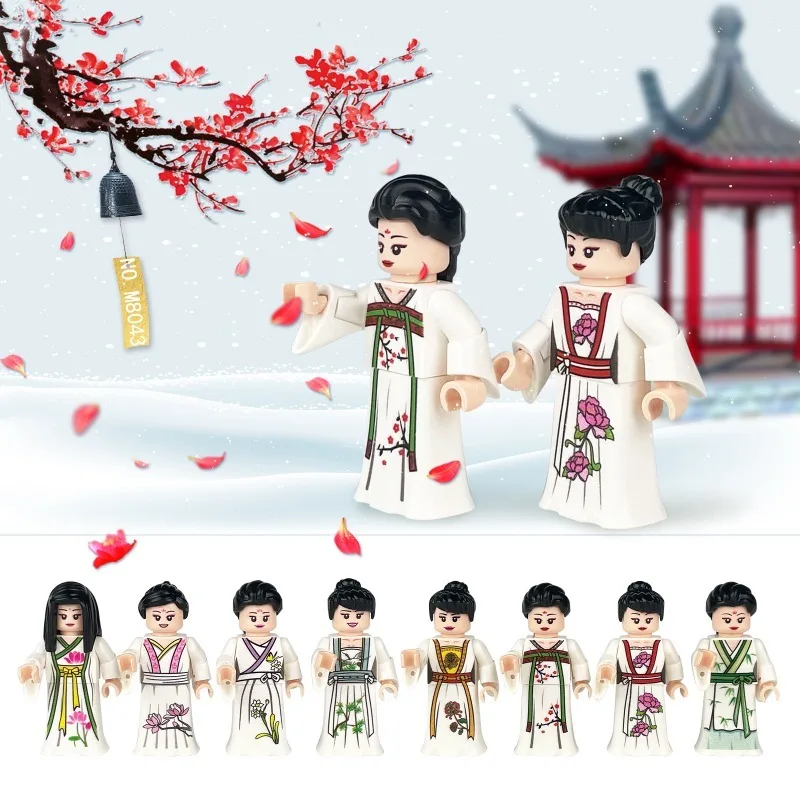 20 Hanfu dolls China elements M8043 children assembled small particle building blocks toys for girls and boys gifts.