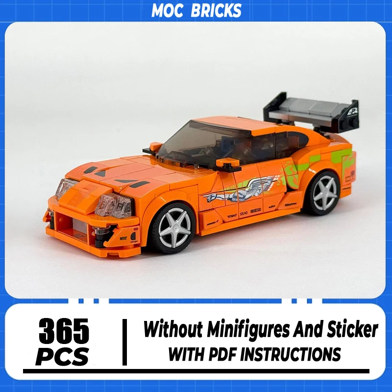 

Racing Model Moc Building Blocks A80 Fast Speed Champions Car Model Technology Bricks DIY Assembly Toy Construstion Gifts