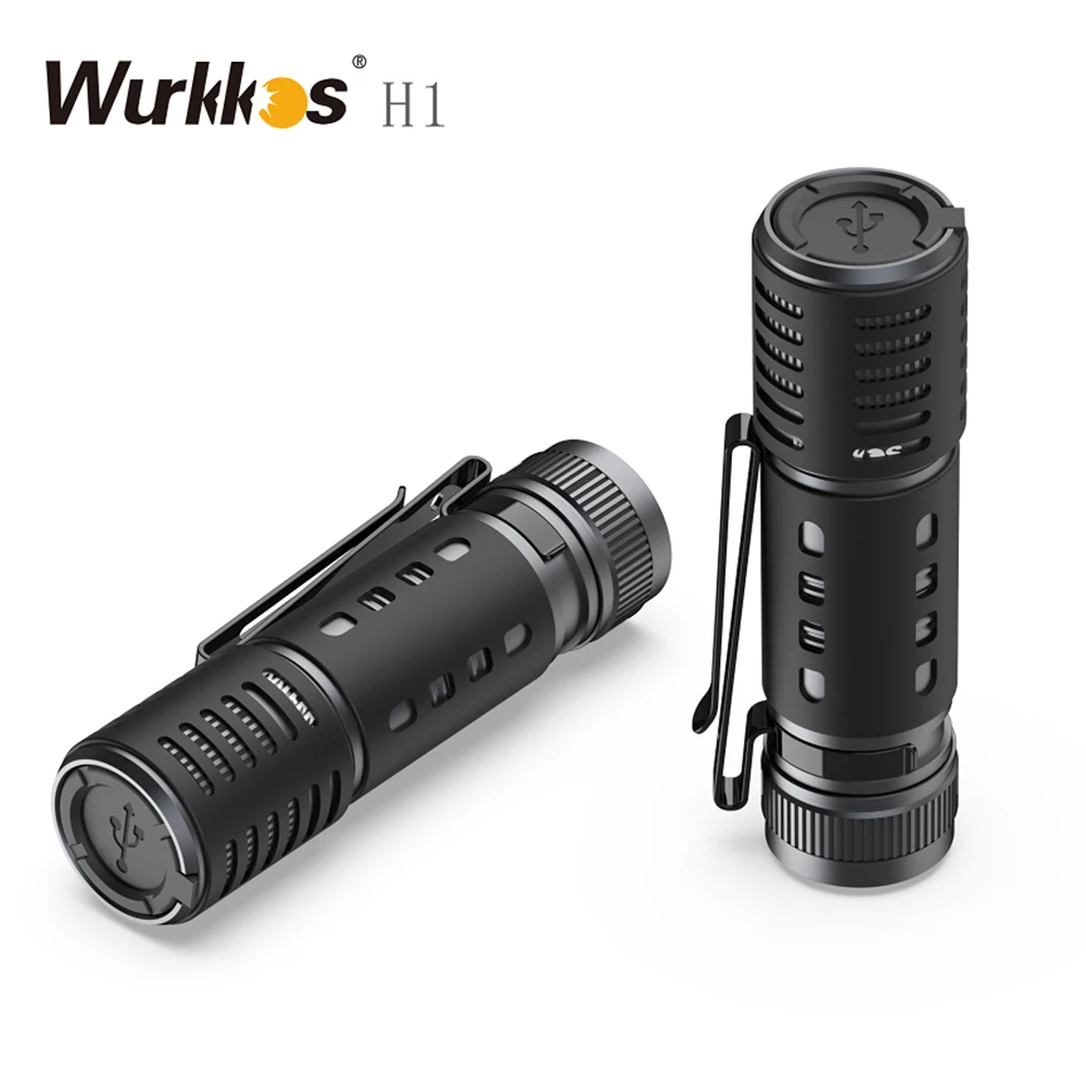 Wurkkos-H1 Carregador portátil para lanternas e telefones celulares, USB-C, dentro e fora, à prova d'água, MAX 22.5W, IP68