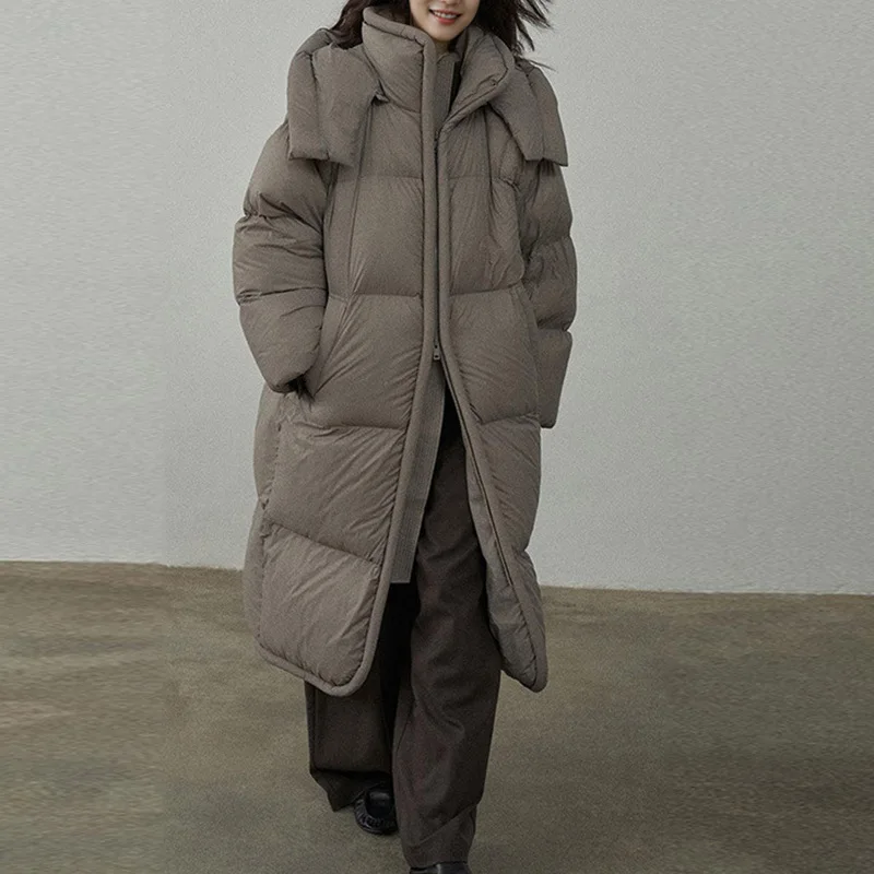 Women's Autumn Winter Down Jacket Mid-length Zipper Personalized Comfortable Casual Design Fashion Advanced New Versatile Skinny