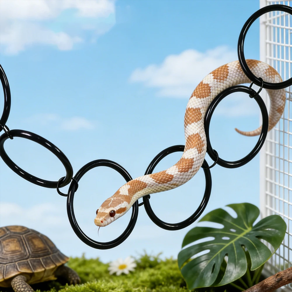 1 PC Anneau d'escalade pour reptiles et serpents, jouet suspendu pour serpents de maïs et pythons ball pythons, décoration d'enrichissement de terrarium, ensembles modulaires de gymnastique pour reptiles