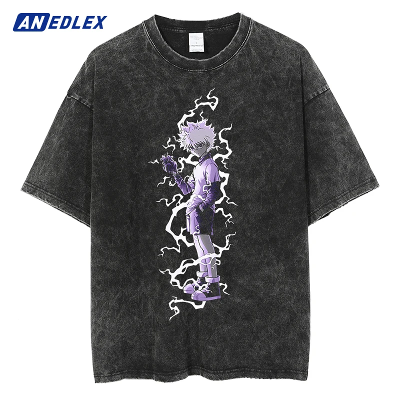 

Summer Cotton Casual Vintage Tshirt Harajuku Fashion Streetwear Anime Graphic Print T Shirt Men Short Sleeve Tops Tees